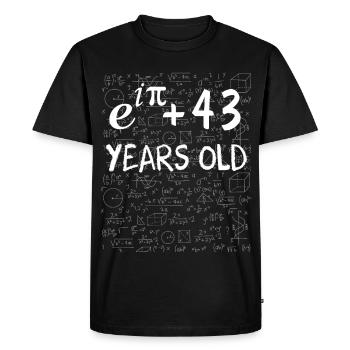 42e anniversaire 42 ans Euler Identité cadeau math - T-shirt Premium bio Homme - noir - Devant - Nico (187cm)