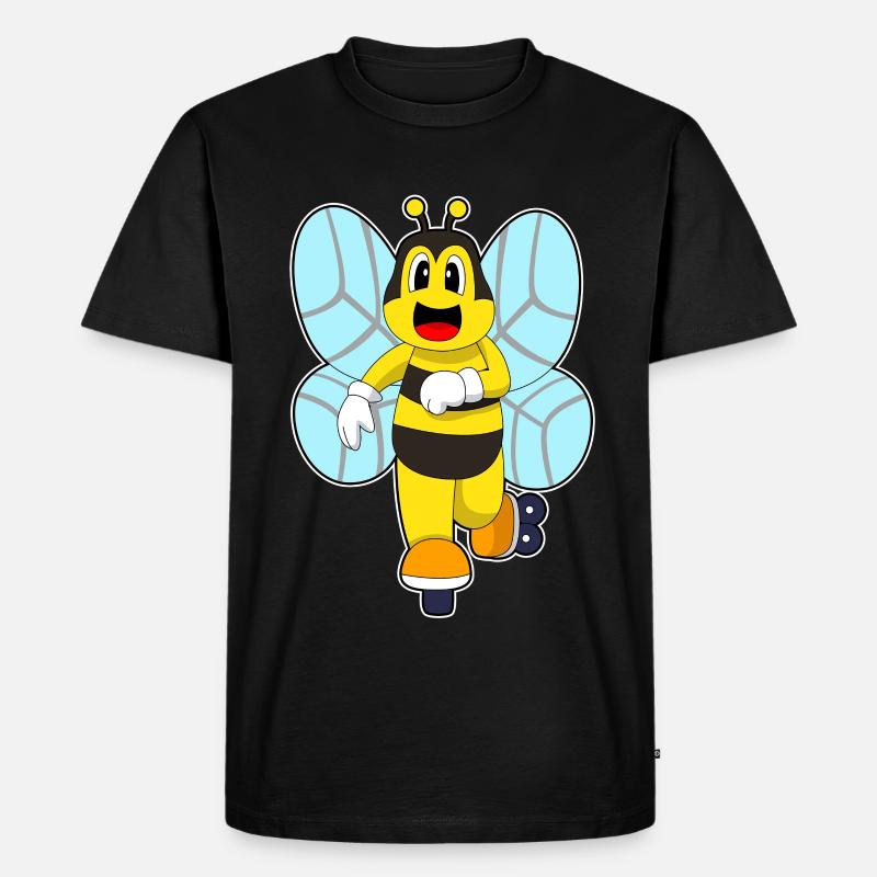 Biene Inline skating Inline skates - Männer Premium Bio T-Shirt - Schwarz