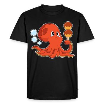Octopus Takoyaki - Men's Premium Organic T-Shirt - black - Front - Nico (187cm)