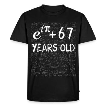 69e anniversaire 69 ans Euler Identité cadeau math - T-shirt Premium bio Homme - noir - Devant - Nico (187cm)