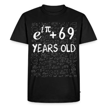 68e anniversaire 68 ans Euler Identité cadeau math - T-shirt Premium bio Homme - noir - Devant - Nico (187cm)