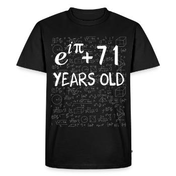 70e anniversaire 70 ans Euler Identité cadeau math - T-shirt Premium bio Homme - noir - Devant - Nico (187cm)