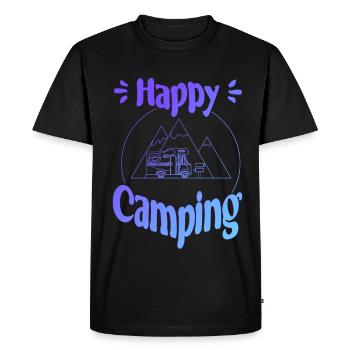 Happy Camping - cheerful cool graphic design - Men's Premium Organic T-Shirt - black - Front - Nico (187cm)