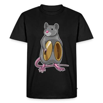 Rat Musician Cymbal Music - Men's Premium Organic T-Shirt - black - Front - Nico (187cm)