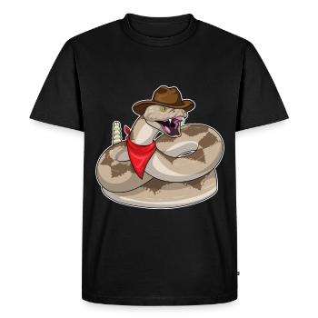 Snake Cowboy Cowboy Hat - Men's Premium Organic T-Shirt - black - Front - Nico (187cm)