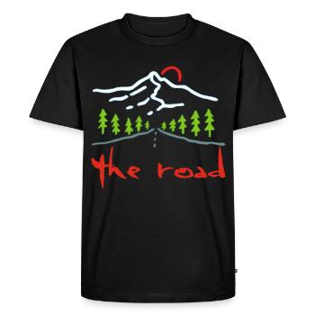 La route - T-shirt Premium bio Homme - noir - Devant - Nico (187cm)