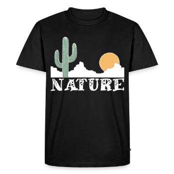 Nature et désert blanc - T-shirt Premium bio Homme - noir - Devant - Nico (187cm)