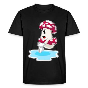 Saut d’eau à la nage aux champignons Été - T-shirt Premium bio Homme - noir - Devant - Nico (187cm)