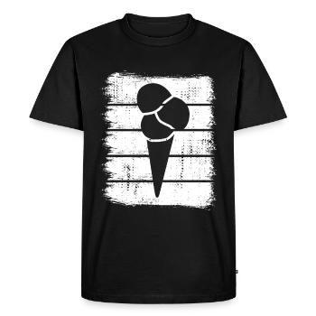 Crème glacée dans une gaufre - T-shirt Premium bio Homme - noir - Devant - Nico (187cm)