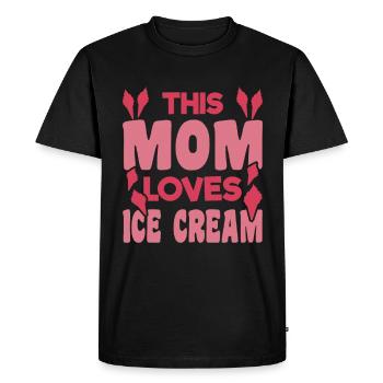 Maman crème glacée - T-shirt Premium bio Homme - noir - Devant - Nico (187cm)