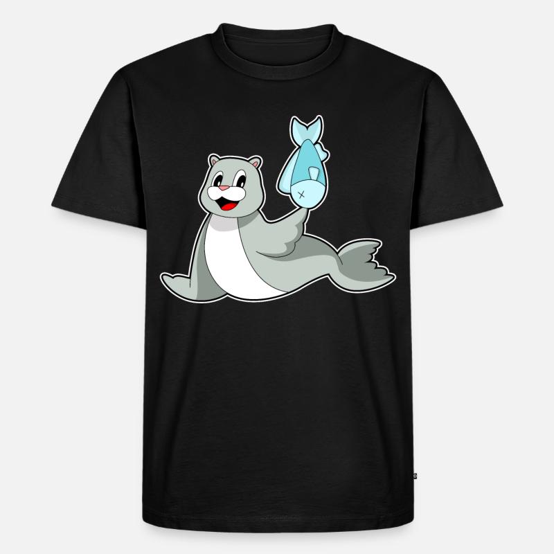 Poisson phoque - T-shirt Premium bio Homme - noir