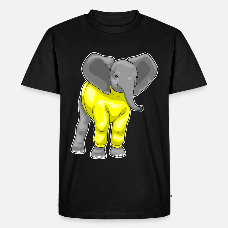 Elefant Winter Pullover - Männer Premium Bio T-Shirt - Schwarz