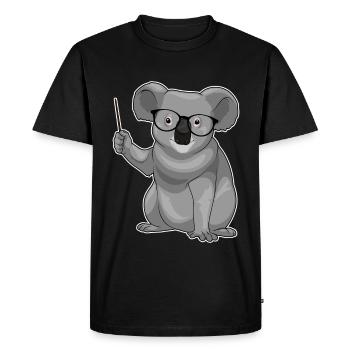 École du professeur de coala qui pointe des bâtons - T-shirt Premium bio Homme - noir - Devant - Nico (187cm)