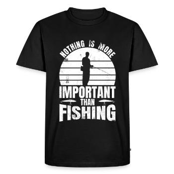 Angler Motivation - Men's Premium Organic T-Shirt - black - Front - Nico (187cm)