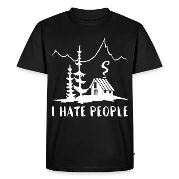 Solitaire (blanc) - T-shirt Premium bio Homme - noir - Devant - Nico (187cm)
