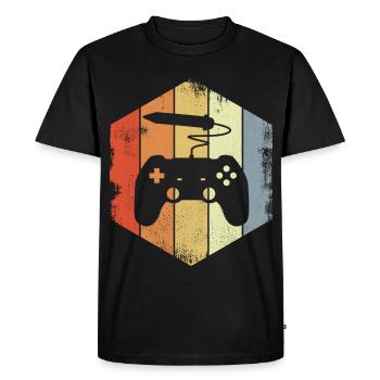 Artiste du jeu - T-shirt Premium bio Homme - noir - Devant - Nico (187cm)