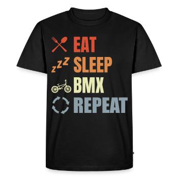 Manger Sommeil BMX Répéter - T-shirt Premium bio Homme - noir - Devant - Nico (187cm)