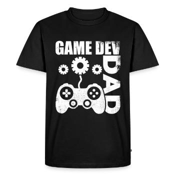 Papa développeur de jeux - T-shirt Premium bio Homme - noir - Devant - Nico (187cm)