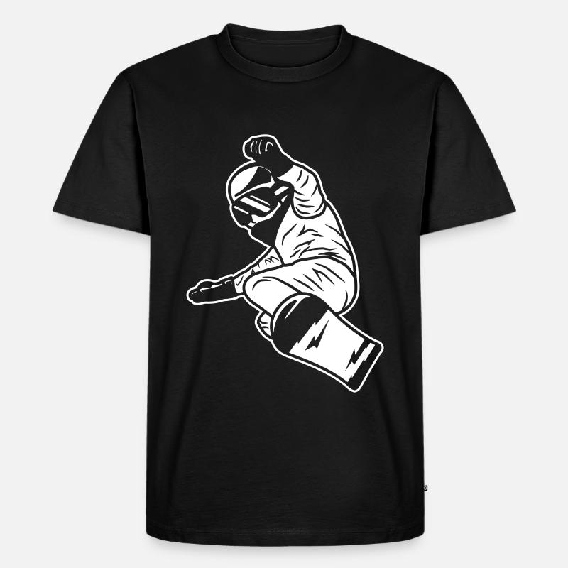 Snowboard Junge - Männer Premium Bio T-Shirt - Schwarz
