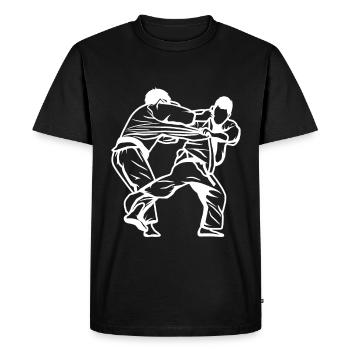 Judoka Sketch - Men's Premium Organic T-Shirt - black - Front - Nico (187cm)