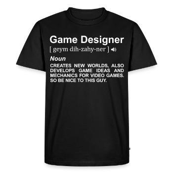 Game Designer Meaning - Men's Premium Organic T-Shirt - black - Front - Nico (187cm)