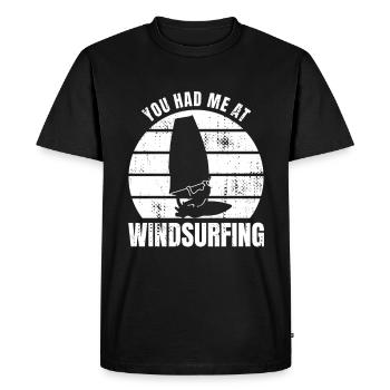 Drôle de véliplanchiste - T-shirt Premium bio Homme - noir - Devant - Nico (187cm)