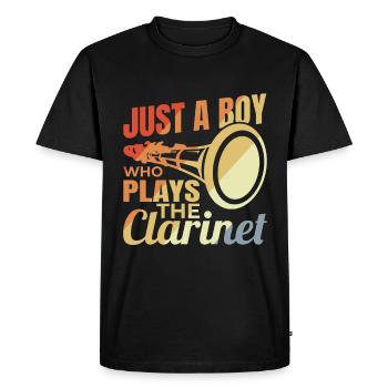 Jeune clarinettiste - T-shirt Premium bio Homme - noir - Devant - Nico (187cm)