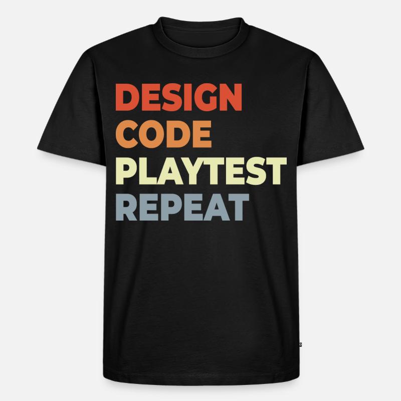 Spielentwicklung Workflow - Männer Premium Bio T-Shirt - Schwarz