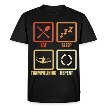 Eat Sleep Trampoline Repeat - Men's Premium Organic T-Shirt - black - Front - Nico (187cm)