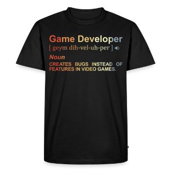 Définition du développeur de jeux - T-shirt Premium bio Homme - noir - Devant - Nico (187cm)