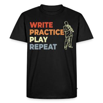 Clarinette Motivation Vintage Look - T-shirt Premium bio Homme - noir - Devant - Nico (187cm)