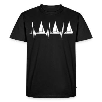 Sailing Heartbeat - Men's Premium Organic T-Shirt - black - Front - Nico (187cm)