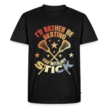 Drôle de blague sur la crosse - T-shirt Premium bio Homme - noir - Devant - Nico (187cm)