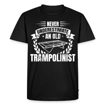 Never underestimate old trampoline jumpers - Men's Premium Organic T-Shirt - black - Front - Nico (187cm)