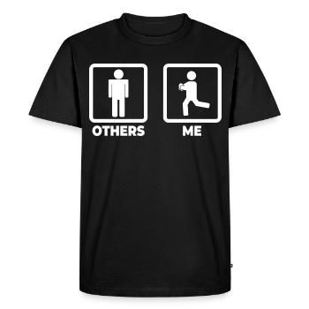 Rugby player stick figure - Men's Premium Organic T-Shirt - black - Front - Nico (187cm)