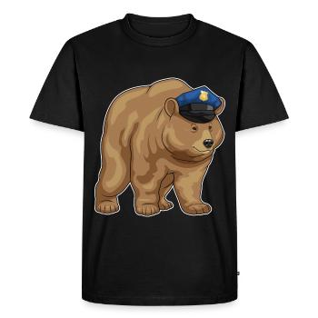 Bear Policier Casquette de police Police - T-shirt Premium bio Homme - noir - Devant - Nico (187cm)