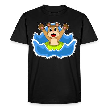 Été de la nage dans le ring de natation de suricate - T-shirt Premium bio Homme - noir - Devant - Nico (187cm)