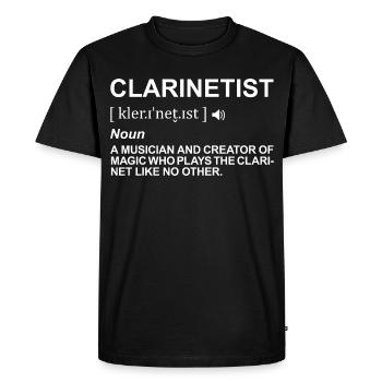 Définition du joueur de clarinette - T-shirt Premium bio Homme - noir - Devant - Nico (187cm)