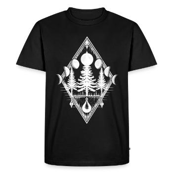 Phases de lune Arbres forestiers Occulte Wicca païenne - T-shirt Premium bio Homme - noir - Devant - Nico (187cm)