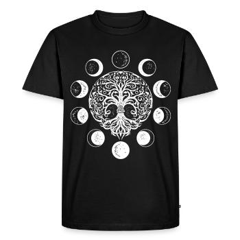 Phases de lune Sorcellerie Occulte Ygdrassil Arbre de vie - T-shirt Premium bio Homme - noir - Devant - Nico (187cm)