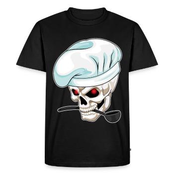 Skull Cooking Cooking Spoon Cooking - Men's Premium Organic T-Shirt - black - Front - Nico (187cm)