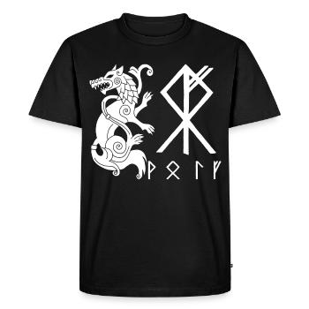 Loup blanc Fenrir - T-shirt Premium bio Homme - noir - Devant - Nico (187cm)