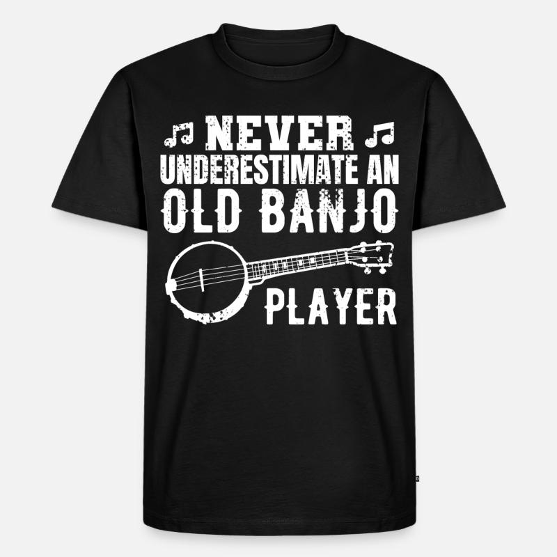 Banjo Großvater - Männer Premium Bio T-Shirt - Schwarz