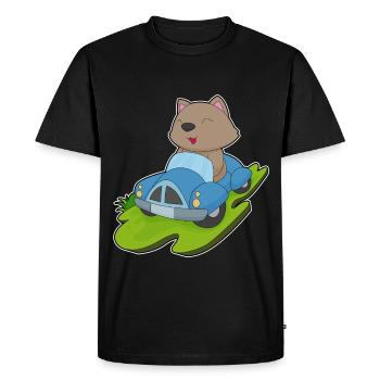 Cat Car - Men's Premium Organic T-Shirt - black - Front - Nico (187cm)