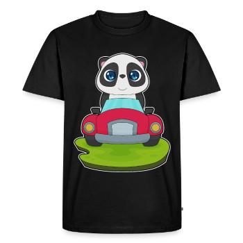 Panda Car - Men's Premium Organic T-Shirt - black - Front - Nico (187cm)