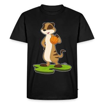 Meerkat Basketball Player Basketball - Men's Premium Organic T-Shirt - black - Front - Nico (187cm)