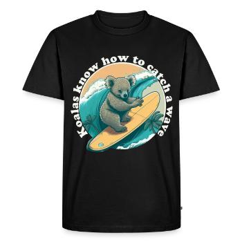 Attrapez une vague Koalabaer - T-shirt Premium bio Homme - noir - Devant - Nico (187cm)