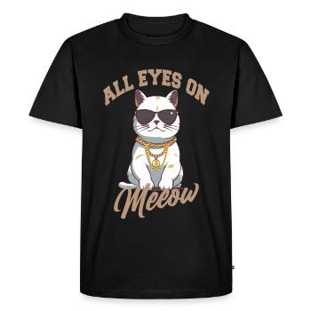 Tous les yeux sur le chat avec des lunettes de soleil - T-shirt Premium bio Homme - noir - Devant - Nico (187cm)