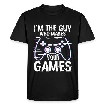 Type of games developed - Men's Premium Organic T-Shirt - black - Front - Nico (187cm)