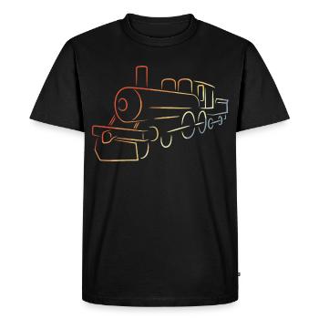 Steam locomotive drawing - Men's Premium Organic T-Shirt - black - Front - Nico (187cm)